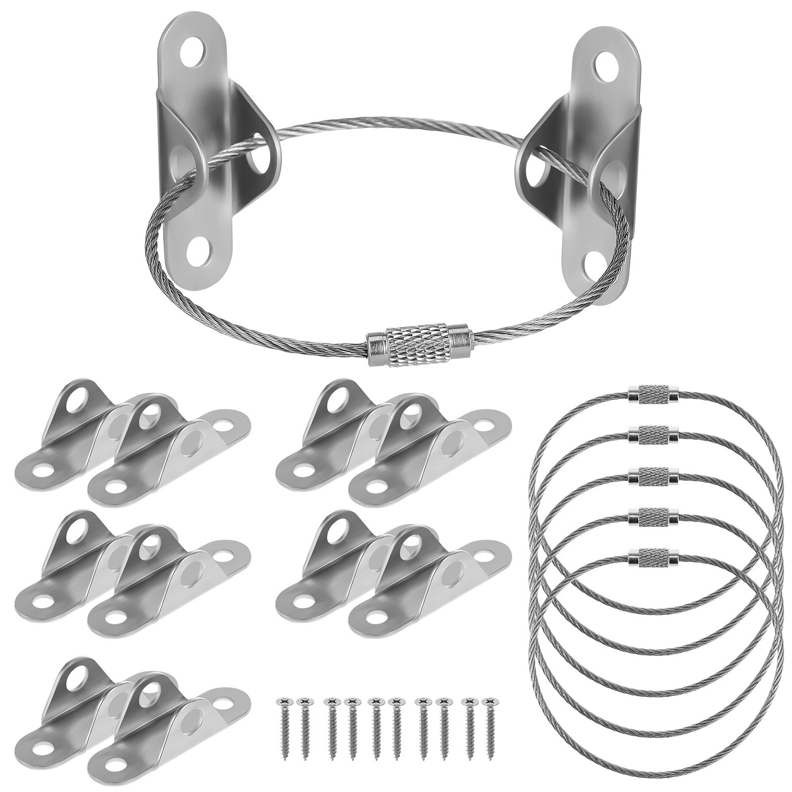 Earthquake Anchor Strap - 6セット 家具を壁に固定するアンカーセット 多用途の転倒防止ストラップ 冷間圧延鋼製 耐震ストラップ 本棚