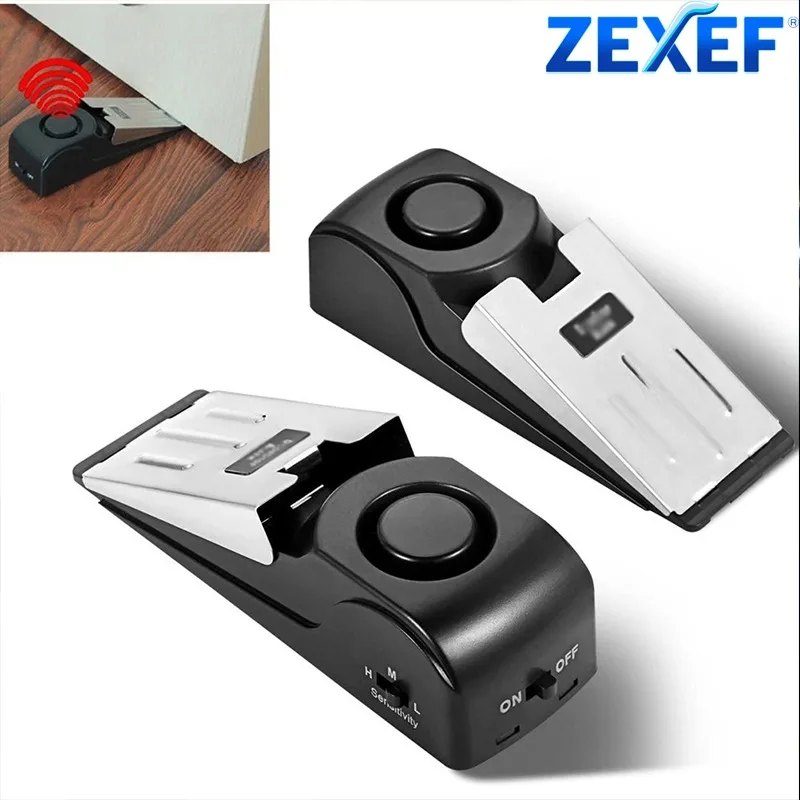 Door Stop Alarm - ZEXEF ミニセキュリティ保護 125DB ホーム盗難防止警報システム家庭用ウェッジドアプラグ緊急警報装置