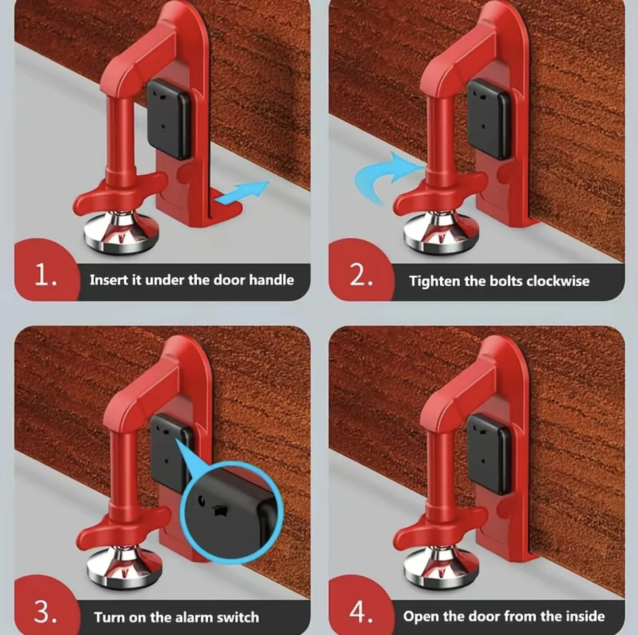1個入りポータブルアラームドアストッパー合金製アパートホテル - Door Stop Alarm のレビューと価格