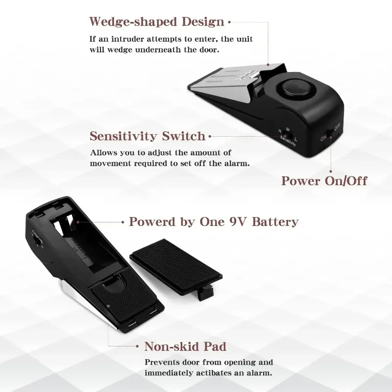 ZEXEF ミニセキュリティ保護 125DB ホーム盗難防止 - Door Stop Alarm のレビューと価格