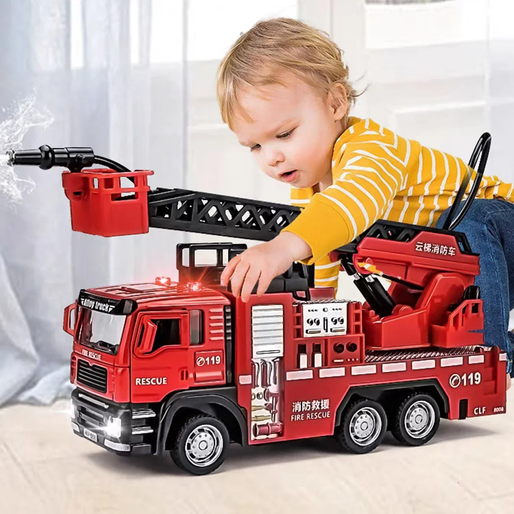 1/32 消防車車のおもちゃモデルサウンドライトはしご消防車 - Fire Escape Ladder のレビューと価格