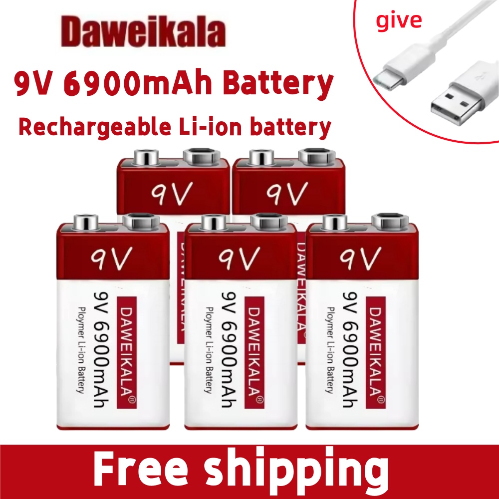 新しい 9V 6900mah 充電式バッテリー リチウムイオ - Co Detector Plug のレビューと価格