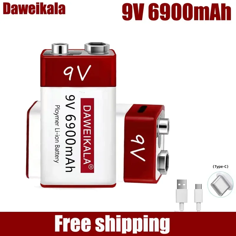 新しい 9V 6900mah 充電式バッテリー リチウムイオ - Co Detector Plug のレビューと価格