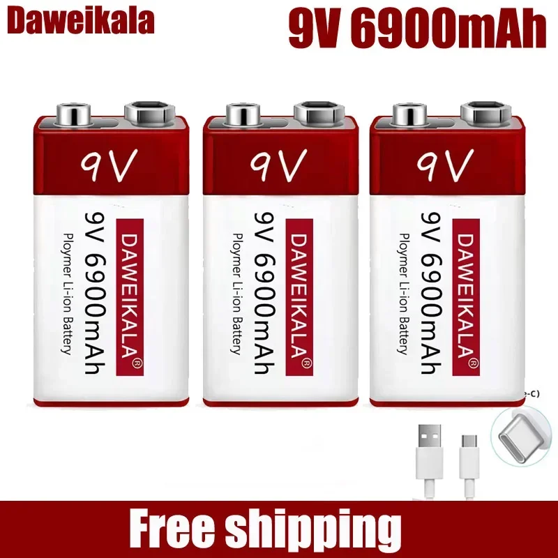 新しい 9V 6900mah 充電式バッテリー リチウムイオ - Co Detector Plug のレビューと価格