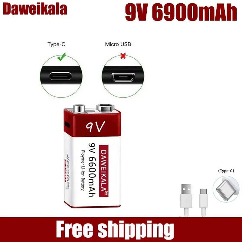 新しい 9V 6900mah 充電式バッテリー リチウムイオ - Co Detector Plug のレビューと価格